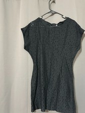 Black Lace Fit & Flare Dress Sheer Detail Size L