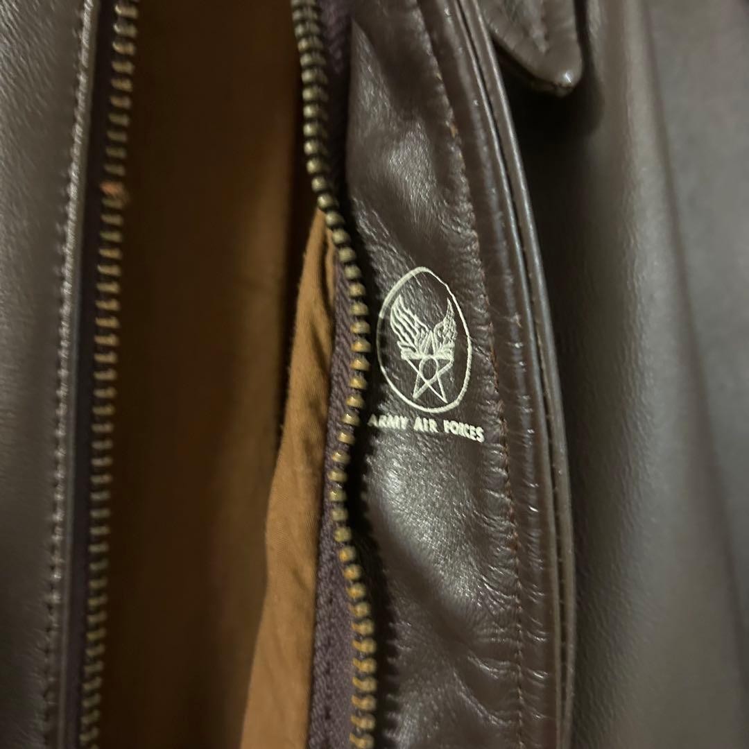 Buzz Rickson's A-2 Leather Flight Jacket Brown L … - image 4