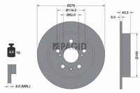 2X Pagid Bremsscheibe Voll Ø278Mm FüR Suzuki SX4 GY EY Fiat Sedici Fy_