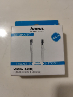 Hama Antenna SAT Fenster-Durchführung 0,2m Flach Weiß F-Buchse/F-Buchse