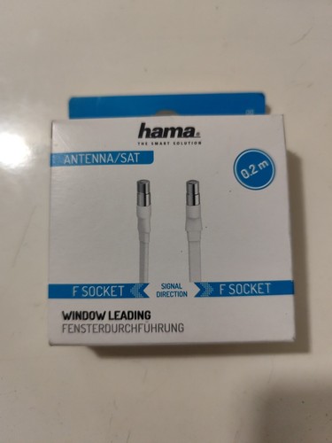 Hama Antenna SAT Fenster-Durchführung 0,2m Flach Weiß F-Buchse/F-Buchse - Bild 1 von 2