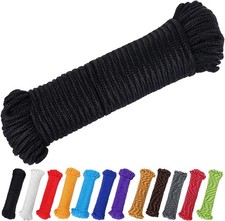 Versatile 90 ft 1/4" Diamond Braided Polyester Rope - Indoor  Outdoor Utility