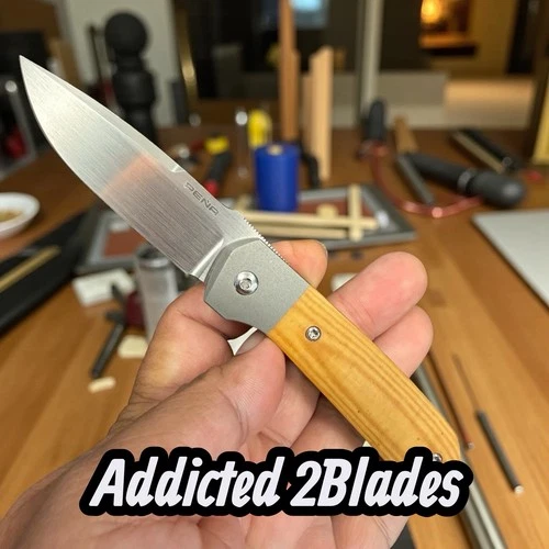 Pena Mula Custom Hand Rubbed Satin Blade Knife Vintage Paper Micarta 3.25" 154CM