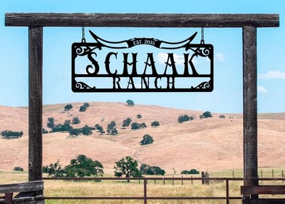 Personalized Metal Farm Sign: Ranch Gate Decor, Western Style