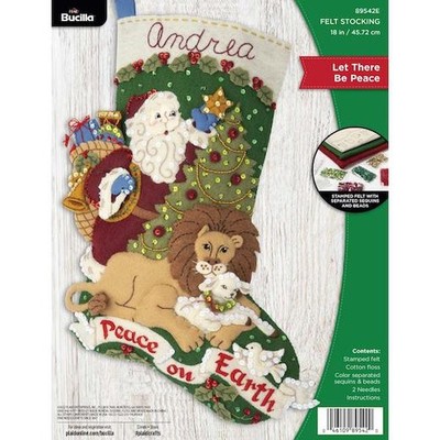 Bucilla 18'' Filz Weihnachtsstrumpf Kit-Let There Be Peace