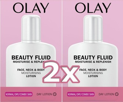  2 x Oil of Olaz Olay Beauty Fluid Gesichtscreme Körper Feuchtigkeit. 400 ML 