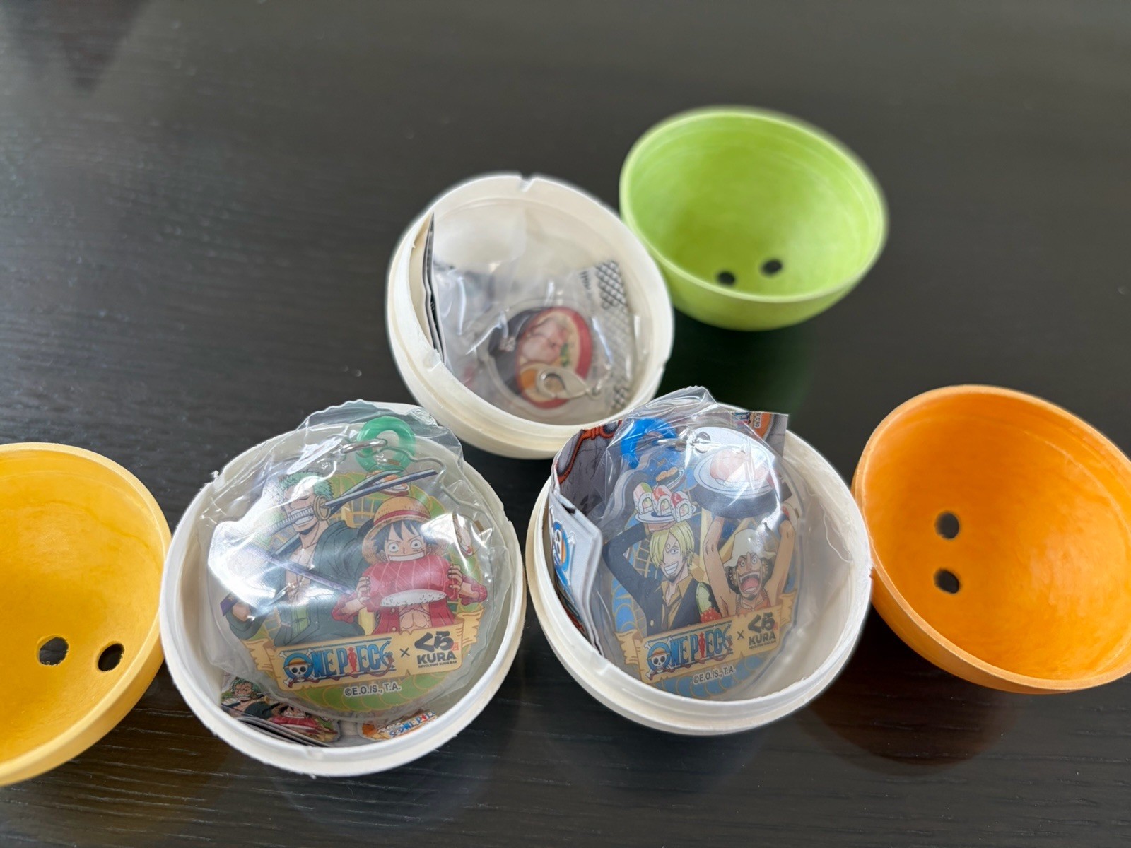 One Piece X Kura Sushi Giratorio Exclusivo - Luffy Zoro Sanji Usopp Charm LOTE x3