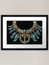 Ancient Egyptian Necklace nkh Pe Framed Wall Art Poster Canvas Print Picture