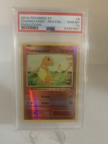 2016 Pokémon Evolutions Charmander 9/108 Reverse Holo PSA 10 Gem Mint