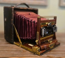 Antique Century Camera   Model No. 46   Early 1900s Wood  Brass Folding - RARE