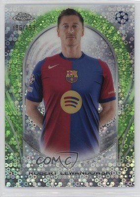 2024 UEFA Club Competitions Neon Green Refractor 186/199 Robert Lewandowski 16wc