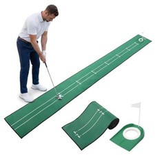 11 x 111.8 Inch Golf Putting Mat for Indoors Crystal Velvet Surface 2 Green