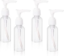 4 Pack Transparent Travel Bottles Empty Plastic Pump Bottles Dispenser Clear