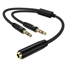 Headphone Splitter for PC, 3.5mm Female to 2 Dual Male 3.5mm Audio Splitter,1...