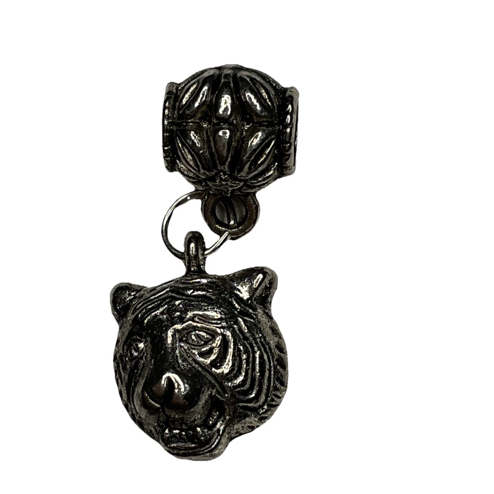 Berloque de contas penduradas animal tigre de Bengala tom prata serve para pulseira europeia - Imagem 2 de 4