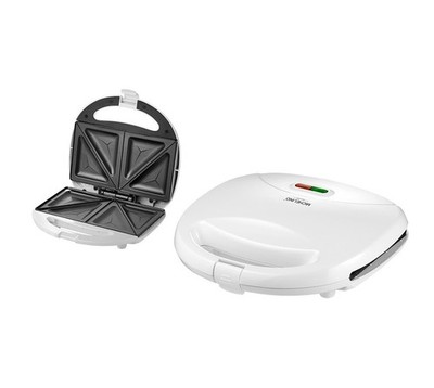 Michelino Sandwichmaker 750 W - Anntihaftbeschichtung & Cool-Touch-Griff, Weiß