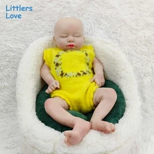 18in Eyes Closed Silicone Reborn Baby Girl Full Body Floppy Silicone Vivid Doll