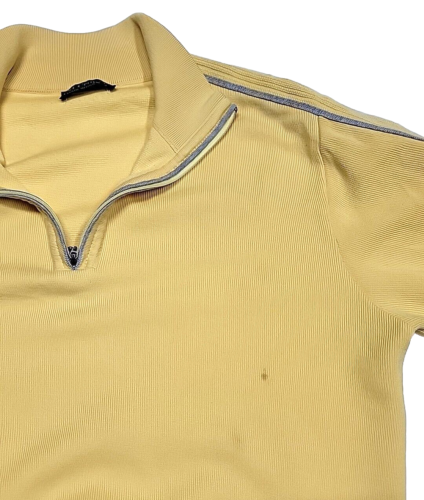 Vintage St. Croix Quarter Zip Yellow Micro Fiber Sweater Men's Large Made In USA - Picture 6 of 10