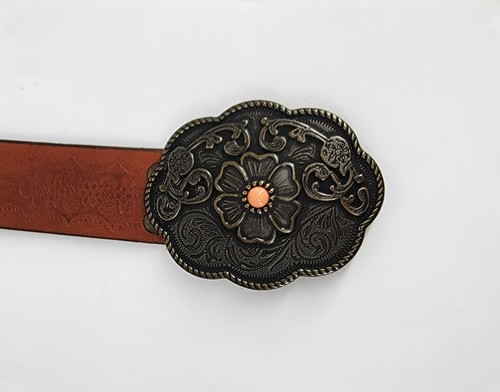 Cinturón para mujer Gap Jeans 1969 Browm cuero genuino estilo occidental talla pequeña - Imagen 2 de 7