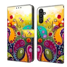 Colored flower vine For Various Phone Magnetic Flip Wallet Case Card Bag Stand