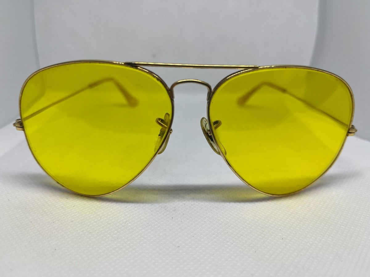 Occhiali Aviator Gialli Occhiali B&L Bausch Lomb Ray-Ban Vintage