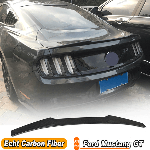 REAL Carbon Rear Trunk Boot Lip Spoiler Wing For Ford Mustang 6th 2-Door 2015-17 - Bild 1 von 12