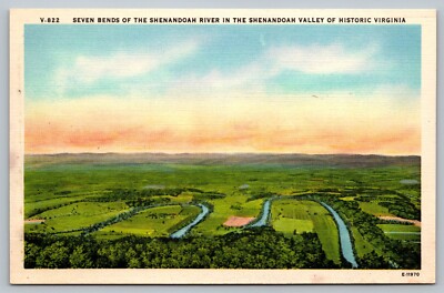 Postcard Seven Bends of The Shenandoah River Shenandoah Valley Virginia VA