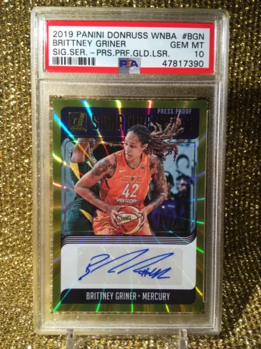 Brittney Griner Mercury WNBA Gold Laser Signature Series Autograph Auto PSA 10