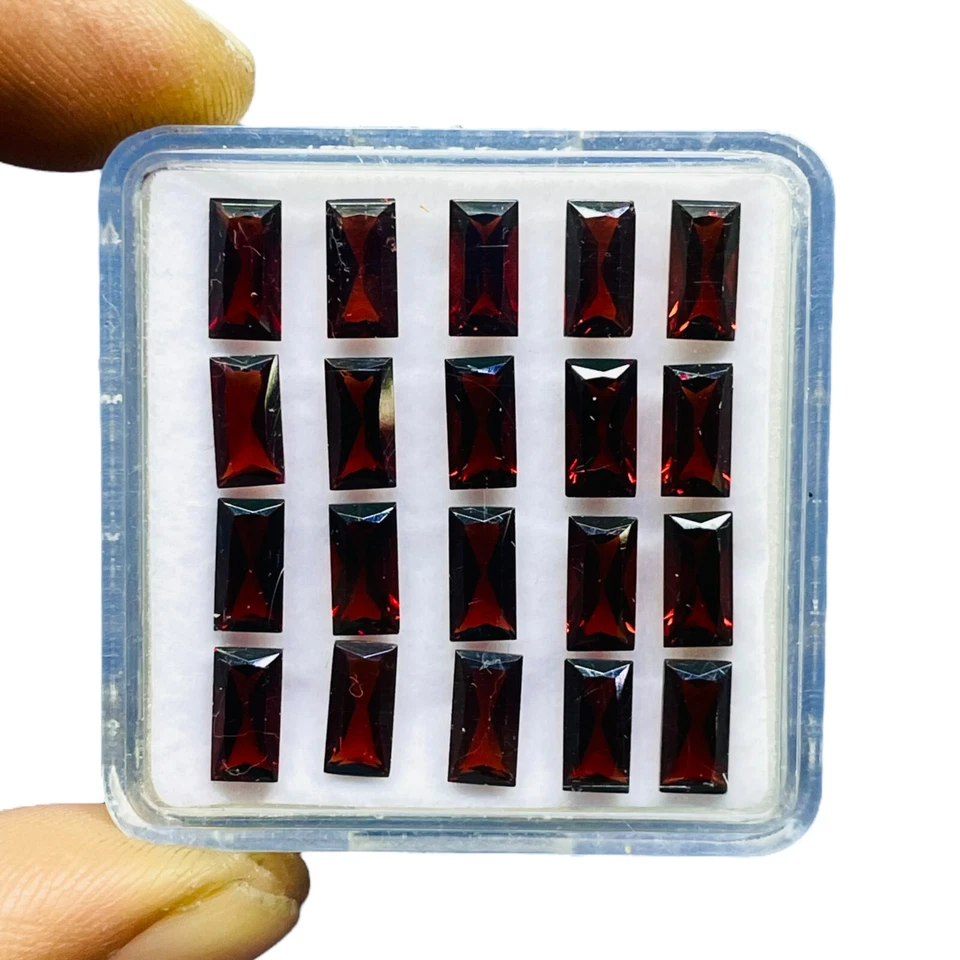 20 Pcs Natural Garnet 8x4mm Baguette Cut Top Quality Loose Untreated Gemstones - Image 4 of 4
