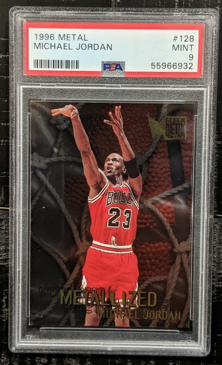 1996 Fleer METAL MICHAEL JORDAN Metalized #128 PSA 9 MINT Gorgeous