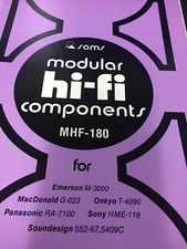 MHF-180 HI-FI SAMS MANUAL  EMERSON MACDONALD ONKYO PANASONIC SONY SOUNDESIGN NOS