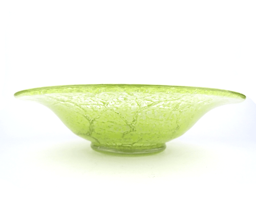 Art Déco WMF Ikora Art Glass Bowl Centerpiece Glas Schale yellow-green c. 1930s - Picture 4 of 8