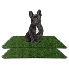 COZIWOW 2 Pcs Large Artificial Dog Potty Grass Pee Pads Training Pad Reusable