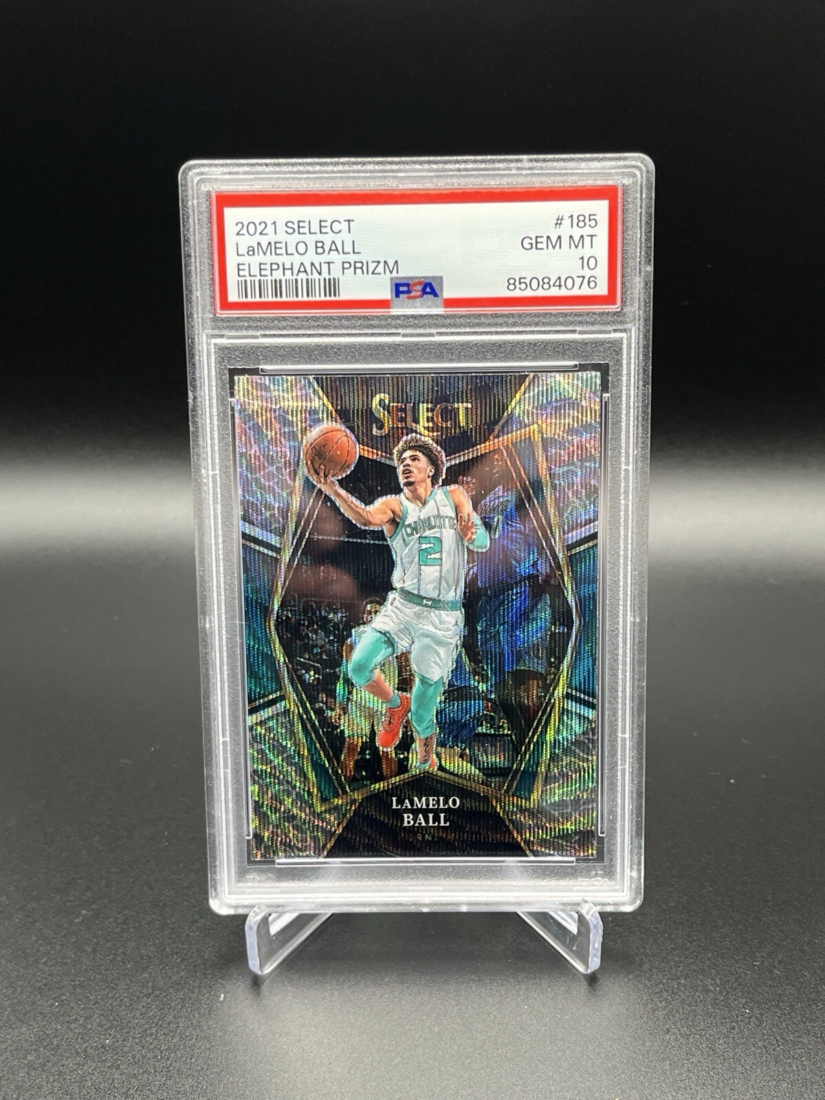 2021 Lamelo Ball Panini Select Elephant Prizm PSA 10  Premier Level 185 SP
