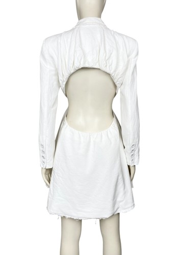 AJE Size 10 Linen Martino Cut Out back Jacket Dress $475 White Blazer - Picture 20 of 24