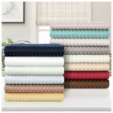 Bed Sheets 100 Cotton Stripes Fitted Sheet High End Mattress Cover Elastic Band