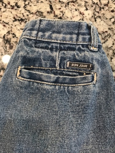 Vintage Bonjour Womens Jeans Size 5 100% Cotton Waist 22” Inseam 27” Petite Mom - Picture 8 of 9
