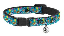 NEW FINDING NEMO  FRIENDS CAT COLLAR PREMIUM BREAKAWAY w/ BELL UNDERWATER BLUE