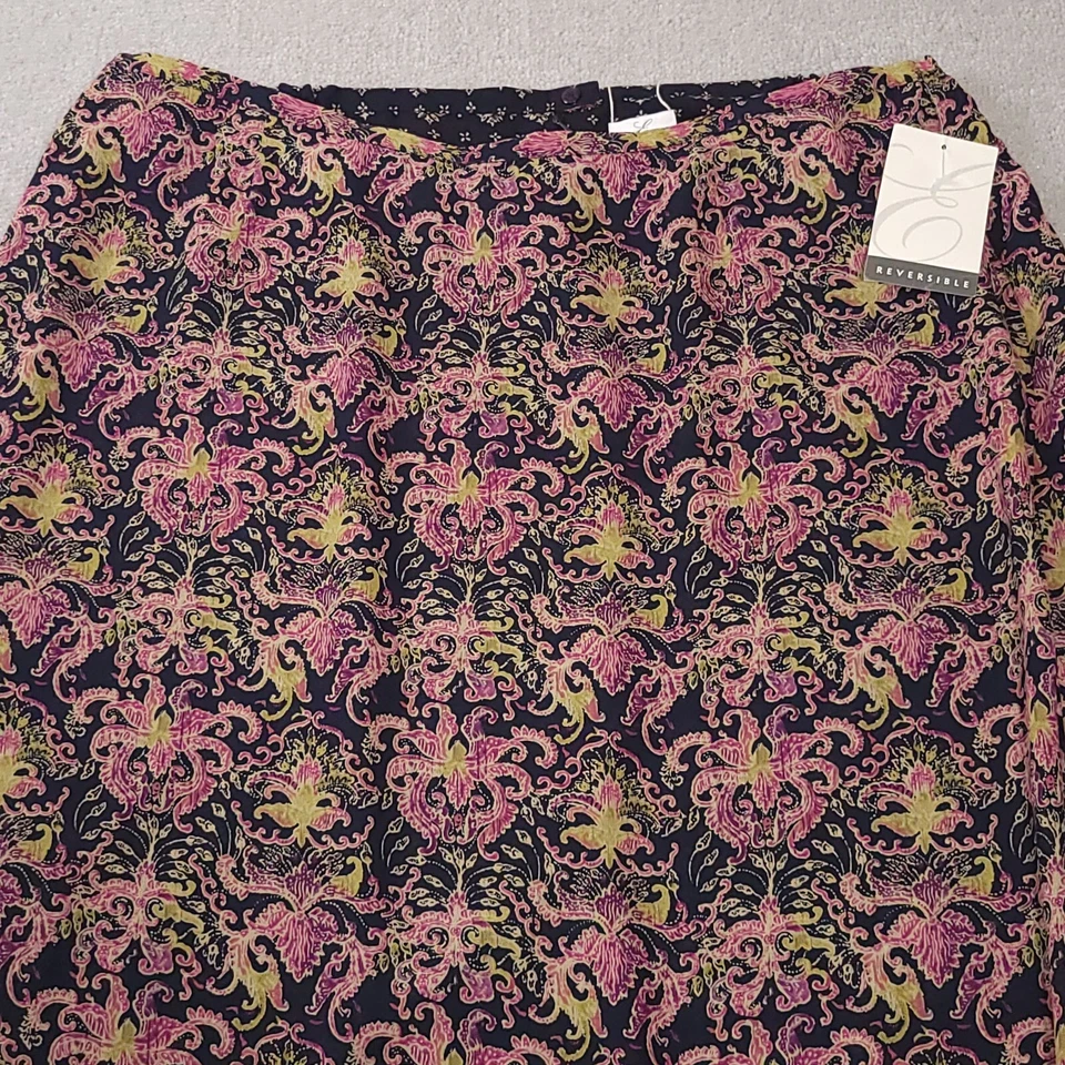 Emma James Liz Claiborne Maxi Skirt Reversible Women's 22W Plus Slit Floral Geo - Image 3 of 4