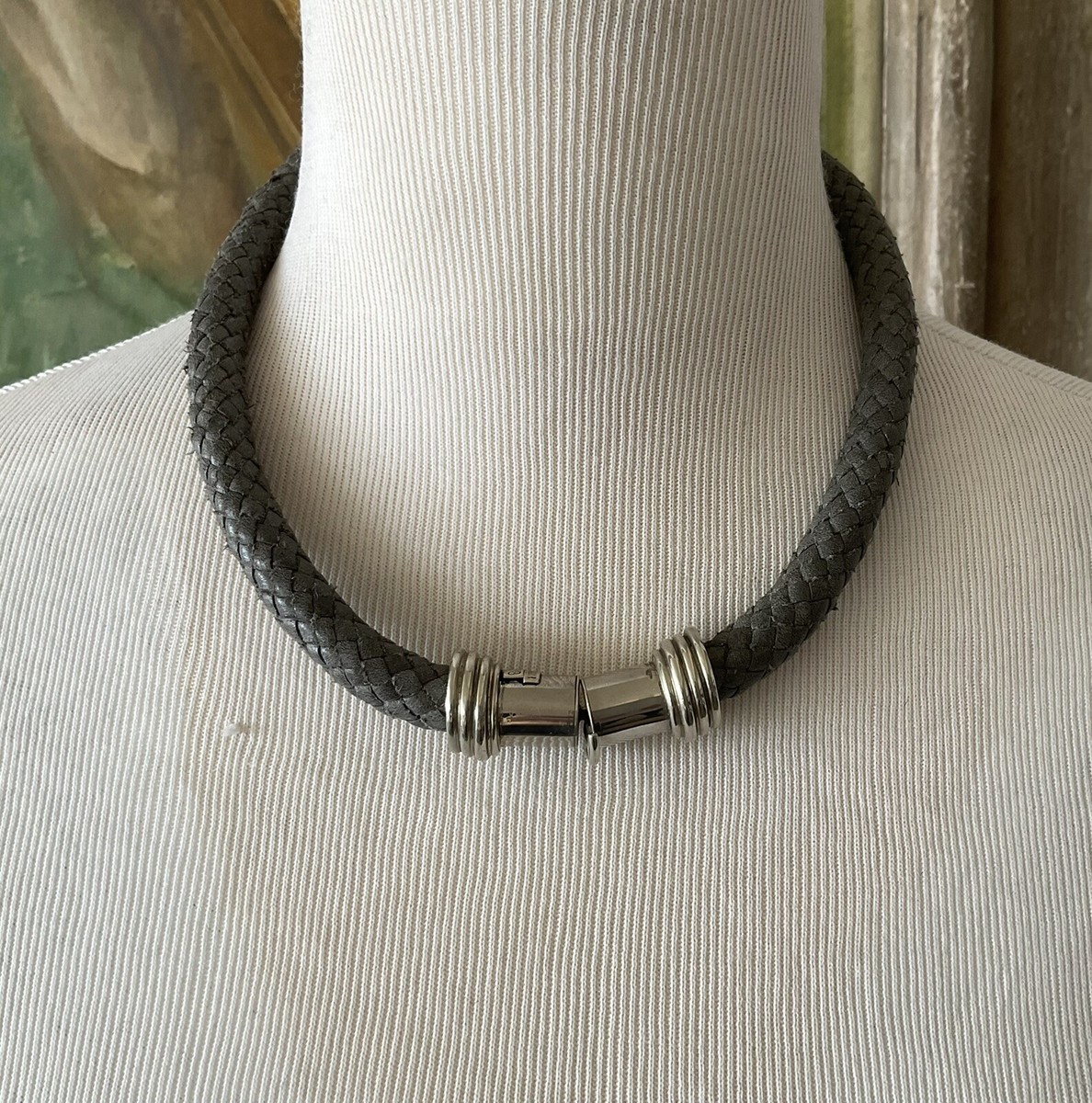 HYERES LOR】24SS☆ Aceh Silver (Y) Half Smile Necklace