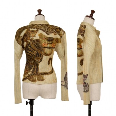 Pleats Please Issey Miyake Tiger Cat Long sleeve shirt size Pleats Please Issey Miyake Tiger Cat Long sleeve shirt size
