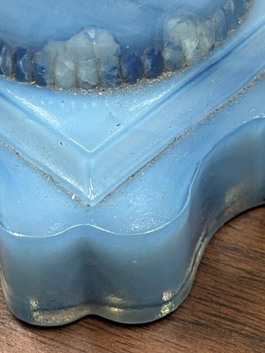 c.1850 AAFA Sandwich Glass Whale Oil Lamp blown font etched clambroth EAPG base - Picture 5 of 5
