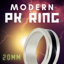PK RING - SILVER AND BLACK MODERN 20MM - Magic Party Tricks