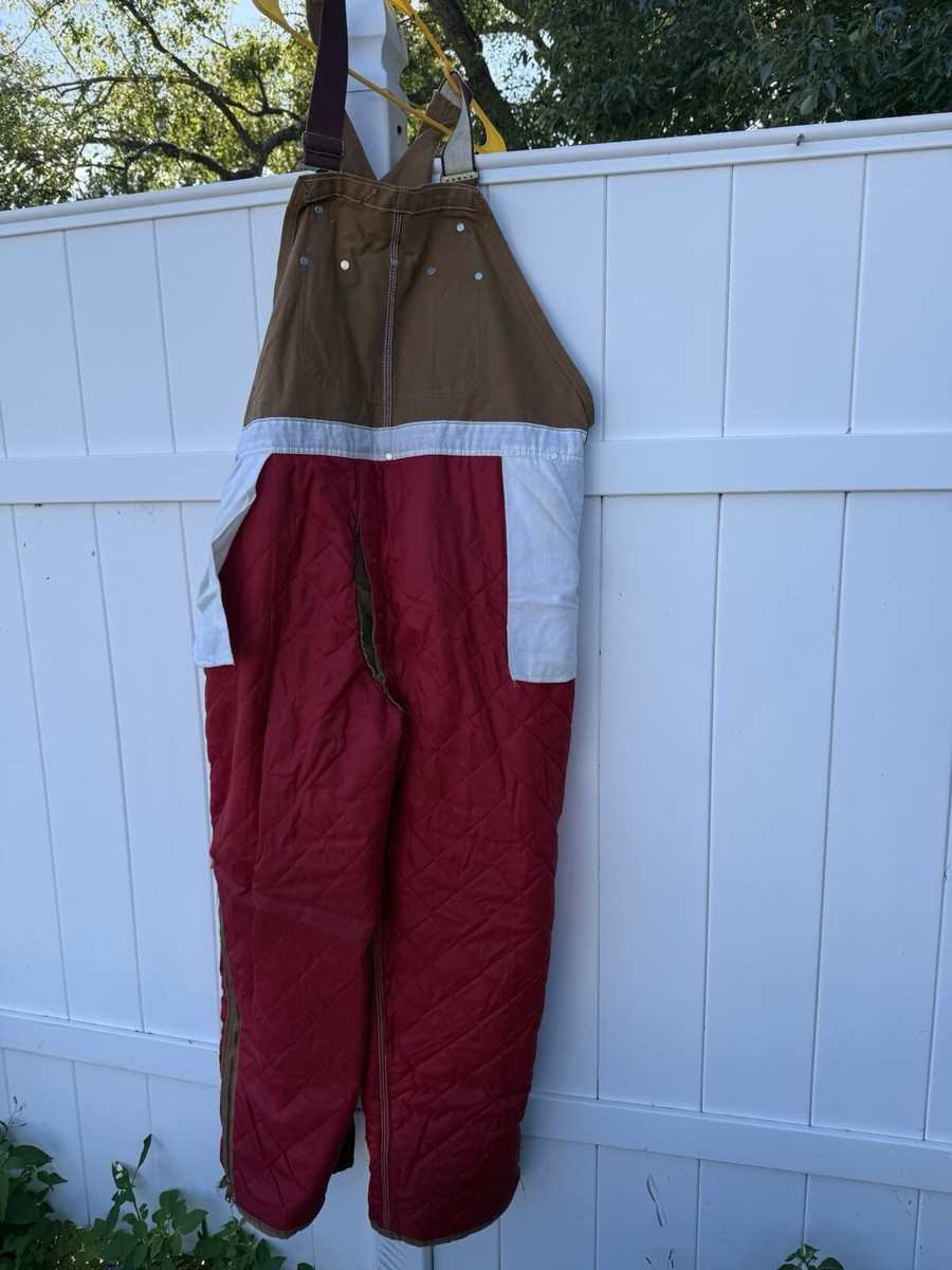 Carhartt ブラウン オーバーオール 48×30 Carhartt overalls 48 x 30 VTG Union Made USA Men's Double Knee