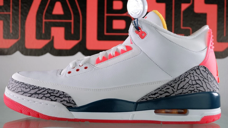 NEW Nike Air Jordan 3 III Retro Solefly Lotto SAMPLE Size 15 White Red Sneaker - Изображение 3 из 4