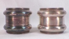 2 Antique Silverplate Napkin Rings Molded Circles Reeding #3