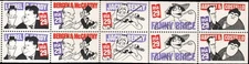 1991 Comedians by Hirschfeld Booklet Pane Of 10 29c Stamps, Sc#2562-2566, MNH
