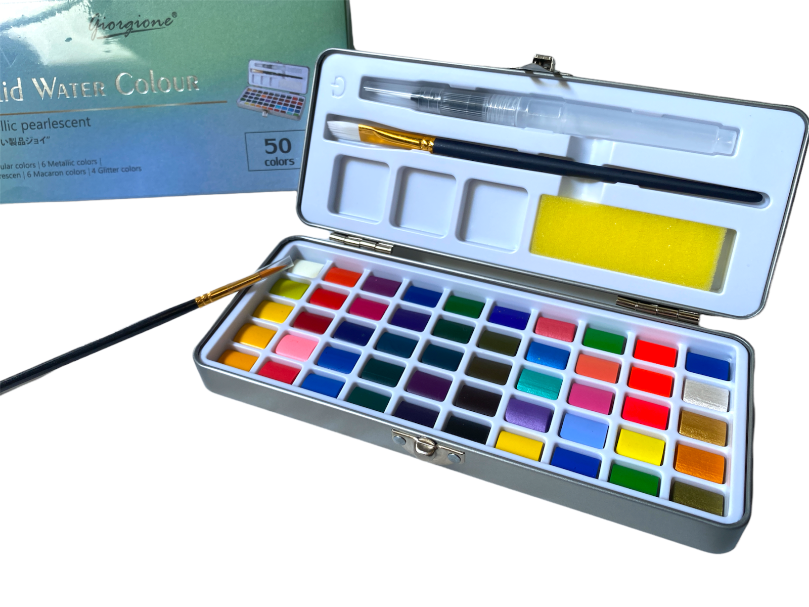 48/50/72 Colours Solid Watercolour Paint Set Including Metallic Pearl