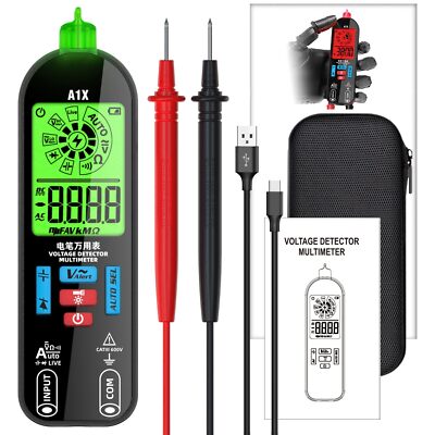 Digital Multimeter Intelligent Auto Ranging Smart Rechargeable Voltage Detector