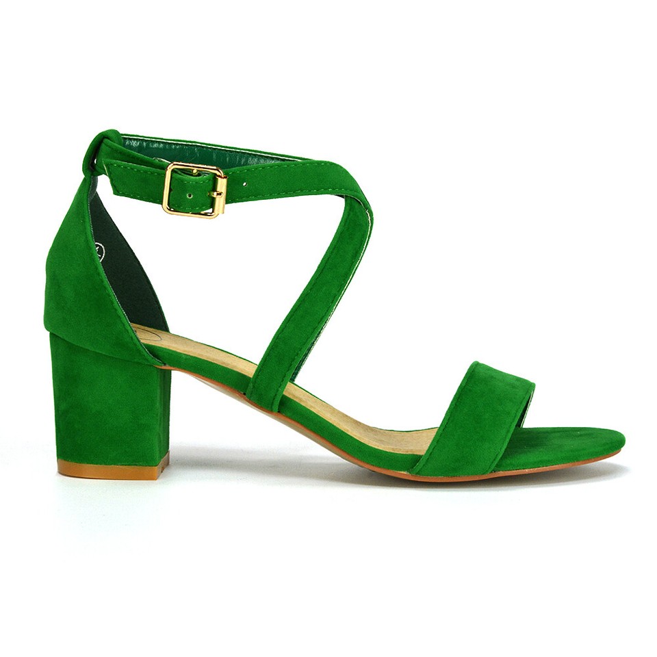Avery | Women’s Block Heel Sandals with Cross Straps